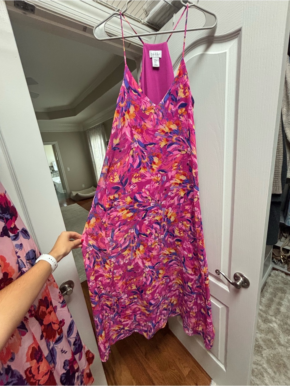 Nicole Miller Pink Multi Floral Maxi Dress